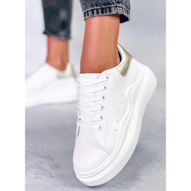 BM Chaussures de sport femme Leone Gold blanche d'or 1 BM Chaussures de sport femme Leone Gold blanche d'or 1