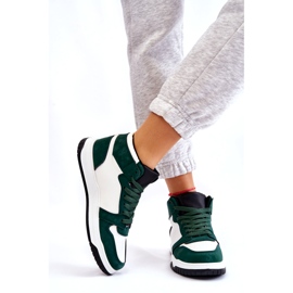 Chaussures de sport hautes pour femmes, baskets, blanches et vertes 3 Chaussures de sport hautes pour femmes, baskets, blanches et vertes 3