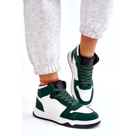 Chaussures de sport hautes pour femmes, baskets, blanches et vertes 5 Chaussures de sport hautes pour femmes, baskets, blanches et vertes 5