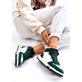 Chaussures de sport hautes pour femmes, baskets, blanches et vertes 6 Chaussures de sport hautes pour femmes, baskets, blanches et vertes 6