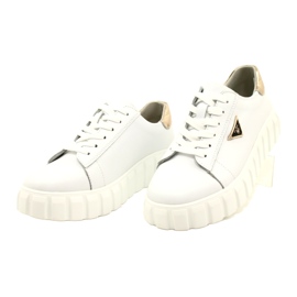 Baskets en cuir Filippo DP4138 blanche d'or 3