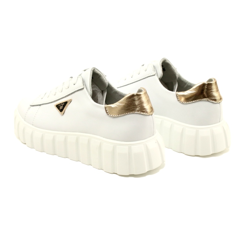 Baskets en cuir Filippo DP4138 blanc doré 6