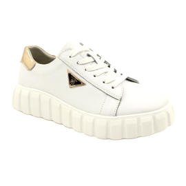Baskets en cuir Filippo DP4138 blanche d'or 1