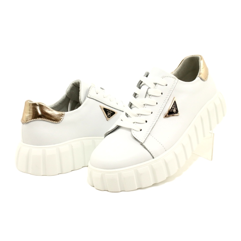 Baskets en cuir Filippo DP4138 blanc doré 4