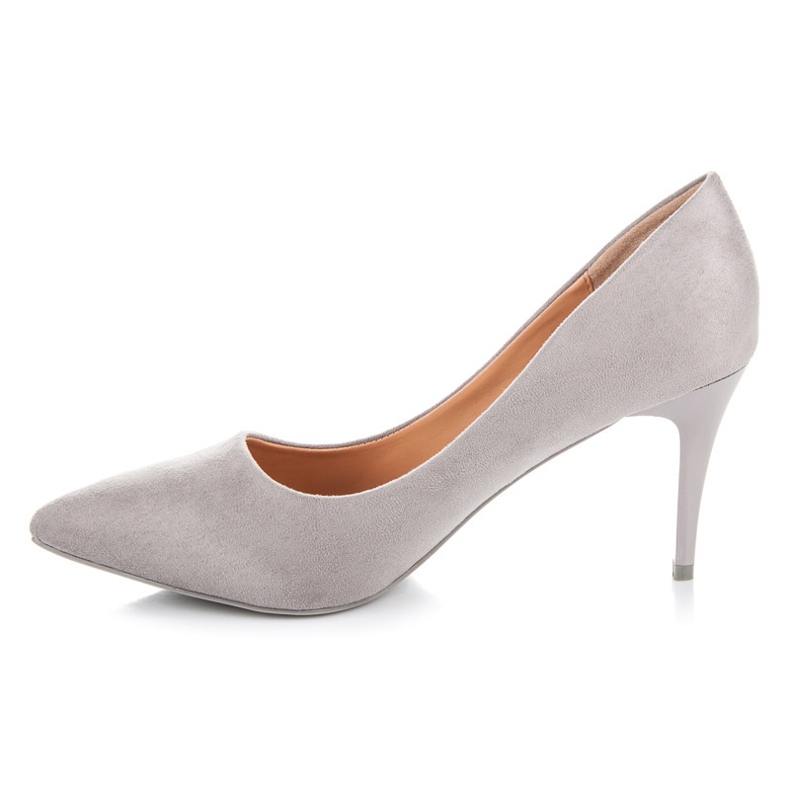 Ideal Shoes Chaussures à talons en daim gris 1