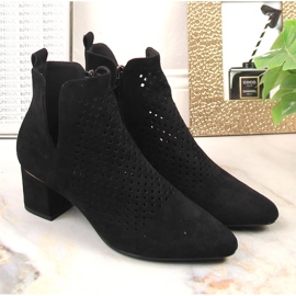 Bottines en daim ajouré noir pour femme Vinceza 10892 le noir 5