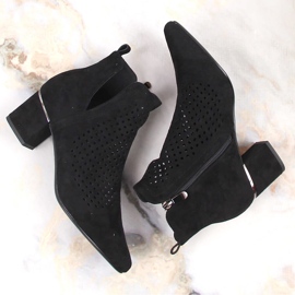 Bottines en daim ajouré noir pour femme Vinceza 10892 le noir 6