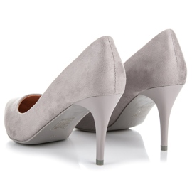 Ideal Shoes Chaussures à talons en daim gris 2