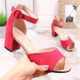 Sandales en daim fuchsia pour femmes Vinceza 20100 rose 4