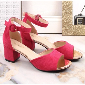 Sandales en daim fuchsia pour femmes Vinceza 20100 rose 5