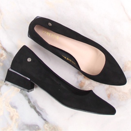 Escarpins daim pointus noirs femme Vinceza 20198 le noir 6