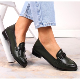 Chaussures à talons bas vertes pour femmes Vinceza 10904 4