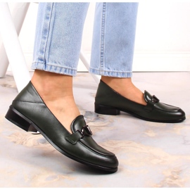 Chaussures à talons bas vertes pour femmes Vinceza 10904 5