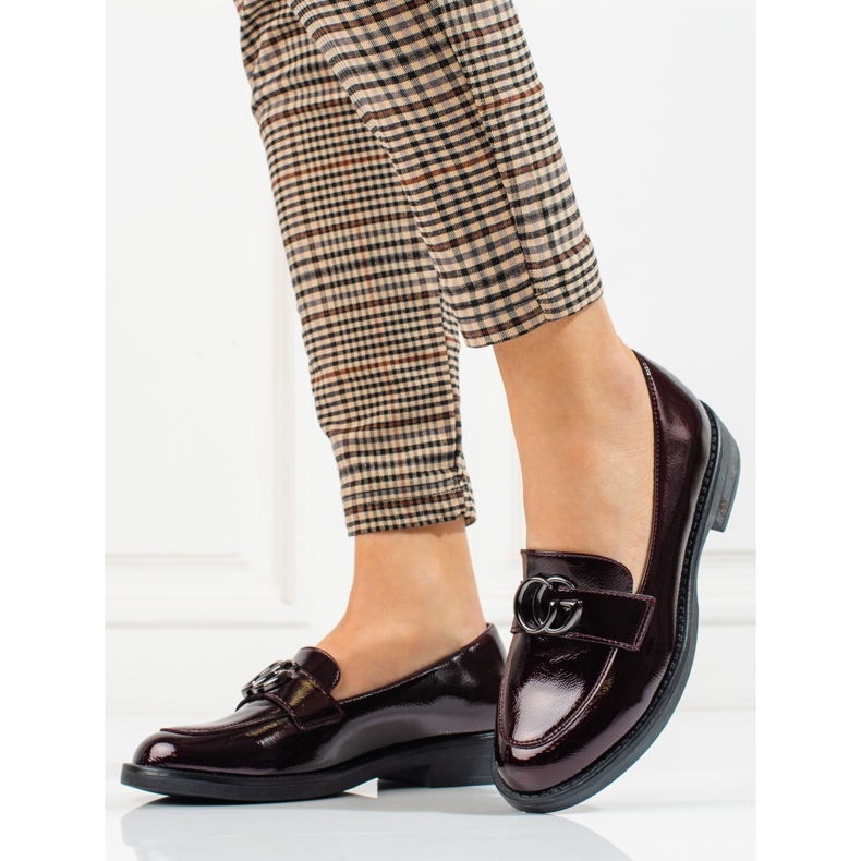 W. Potocki Maroon lords pour femmes de Potocki à talons plats rouge 1