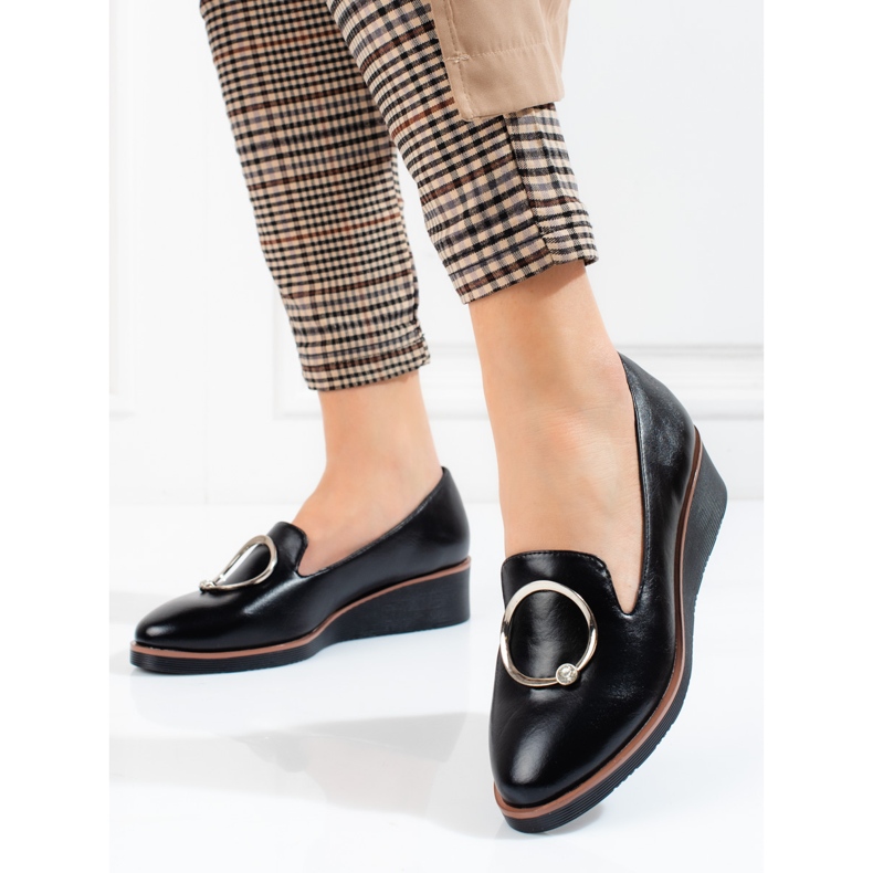 W. Potocki Chaussures compensées basses noires pour femmes de Potocki 1