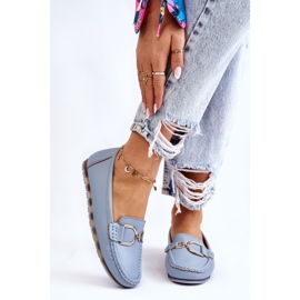 PS1 Mocassins en Cuir pour Femme Bleu Clair Downtown 2 PS1 Mocassins en Cuir pour Femme Bleu Clair Downtown 2