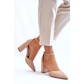 Escarpins Talon Daim Beige Lexie 4