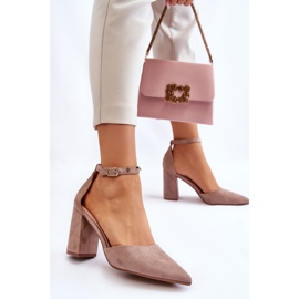 Escarpins à talons en daim beige foncé Lexie 3