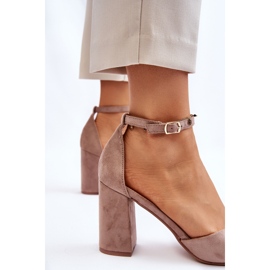 Escarpins à talons en daim beige foncé Lexie 6