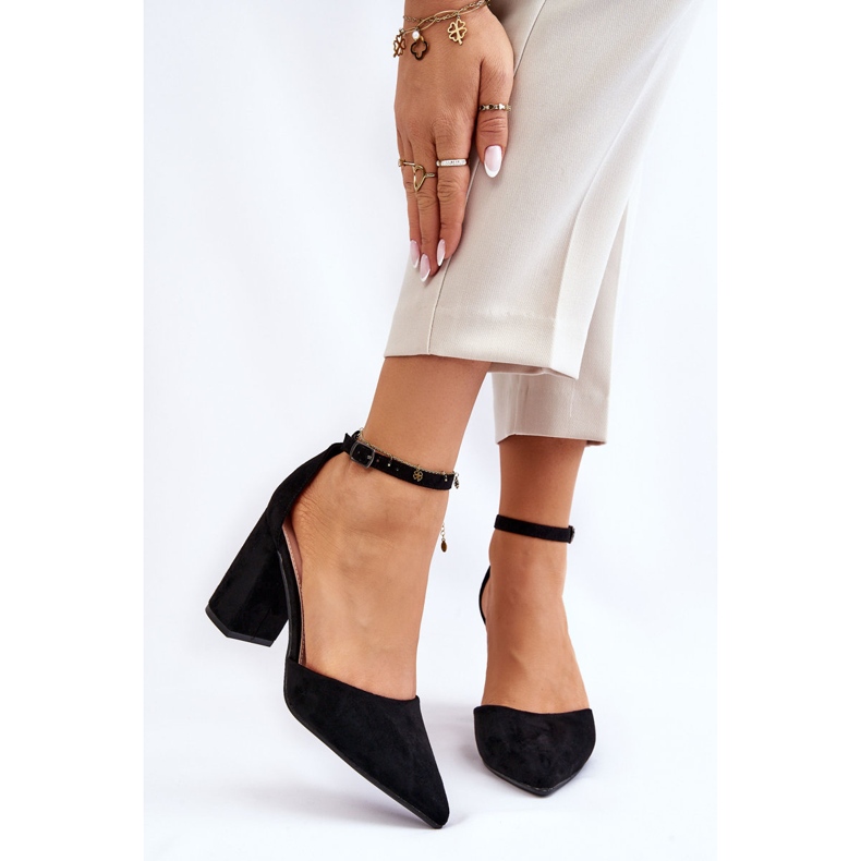 Escarpins à talons en daim noirs Lexie 1