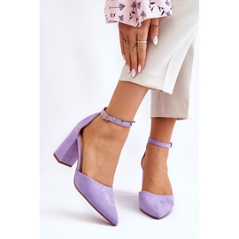 Escarpins à talons en daim violets Lexie 1