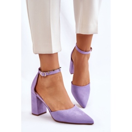 Escarpins à talons en daim violets Lexie 3