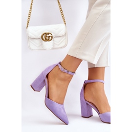 Escarpins à talons en daim violets Lexie 4