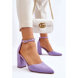 Escarpins à talons en daim violets Lexie 5