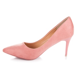 Ideal Shoes Talons hauts en daim rose 3