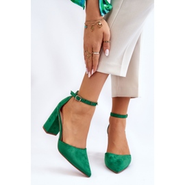 PS1 Escarpins Talon Daim Vert Lexie 1