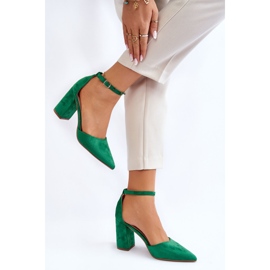 PS1 Escarpins Talon Daim Vert Lexie 2