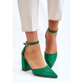 PS1 Escarpins Talon Daim Vert Lexie 3