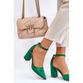 PS1 Escarpins Talon Daim Vert Lexie 4