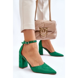 PS1 Escarpins Talon Daim Vert Lexie 5