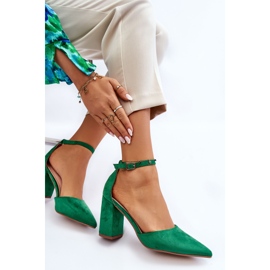 PS1 Escarpins Talon Daim Vert Lexie 7