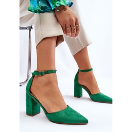 PS1 Escarpins Talon Daim Vert Lexie 8