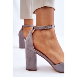 PS1 Escarpins Talon Daim Gris Lexie 5