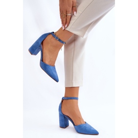 Escarpins à talons en daim bleus Lexie 2