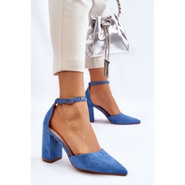 Escarpins à talons en daim bleus Lexie 4