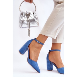 Escarpins à talons en daim bleus Lexie 3