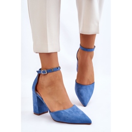 Escarpins à talons en daim bleus Lexie 5