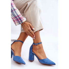 Escarpins à talons en daim bleus Lexie 7