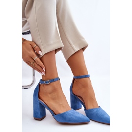 Escarpins à talons en daim bleus Lexie 8