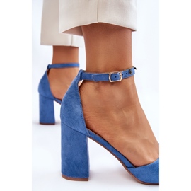 Escarpins à talons en daim bleus Lexie 6