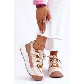 PS1 Baskets à plateforme en daim pour femmes Beige-Marron Rohan brun 3