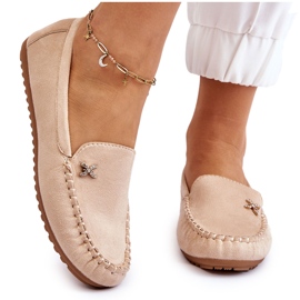 PS1 Mocassins Femme En Daim Avec Embellissements Leah Beiges 10