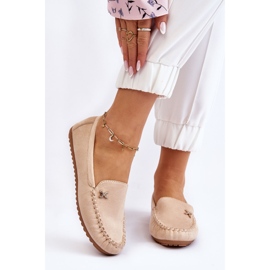 PS1 Mocassins Femme En Daim Avec Embellissements Leah Beiges 1