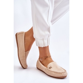 PS1 Mocassins Femme En Daim Avec Embellissements Leah Beiges 4