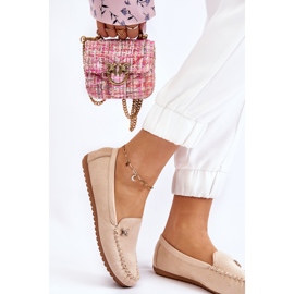 PS1 Mocassins Femme En Daim Avec Embellissements Leah Beiges 2
