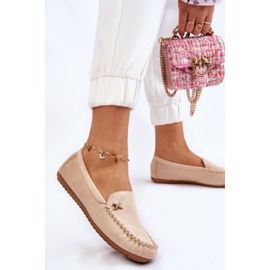 PS1 Mocassins Femme En Daim Avec Embellissements Leah Beiges 3